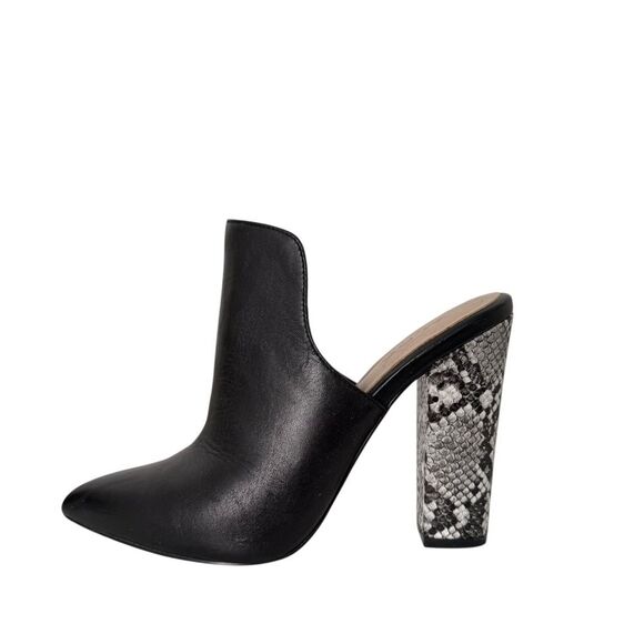 Aldo Etalisien Snakeskin Vegan Leather Slip on Block Mule Booties size 7 - Picture 3 of 10